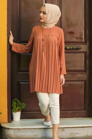Terra Cotta Hijab Tunic 10346KRMT - 2
