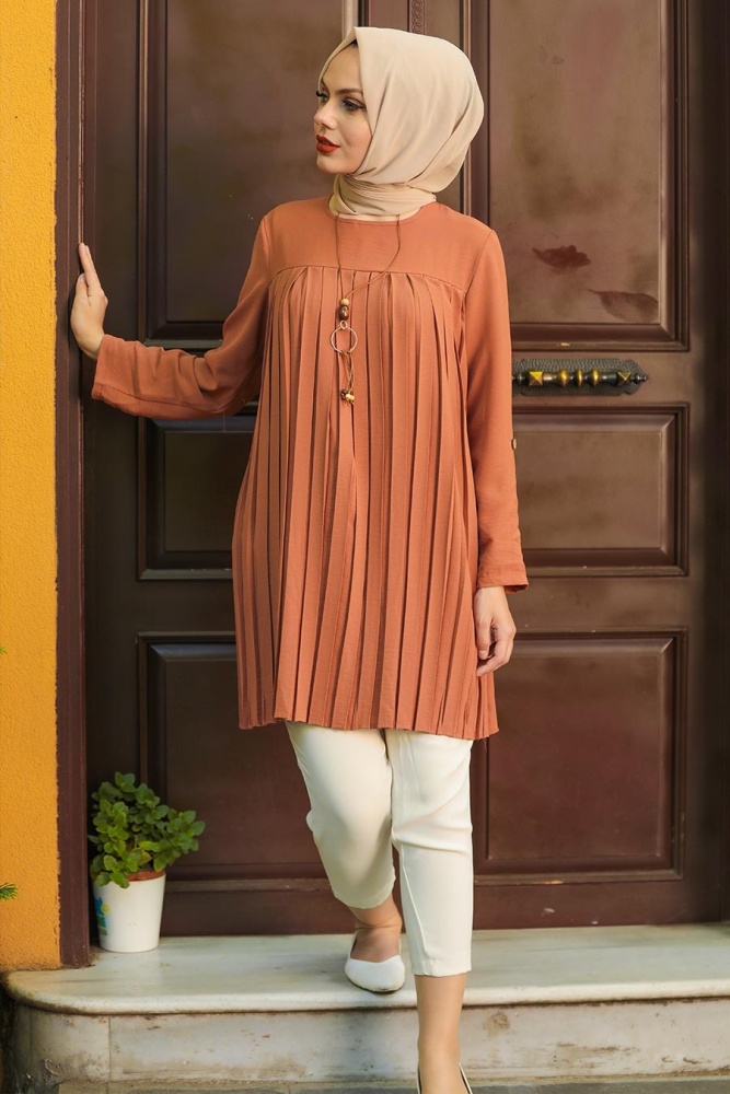 Terra Cotta Hijab Tunic 10346KRMT - 2