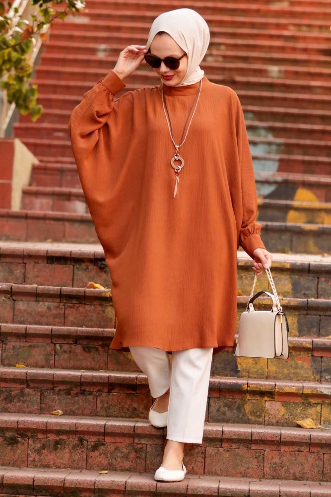 Terra Cotta Hijab Tunic 24160KRMT - 1