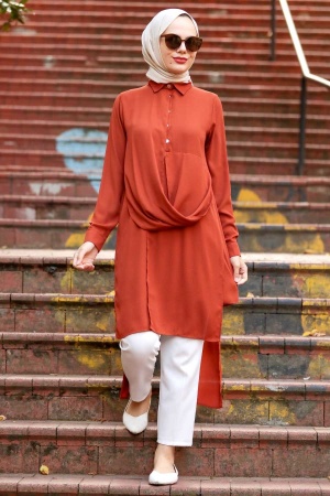 Terra Cotta Hijab Tunic 24320KRMT - 1