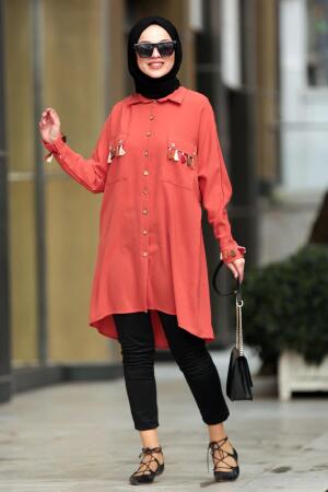 Terra Cotta Hijab Tunic 40290KRMT - 1