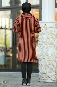 Terra Cotta Hijab Knitwear Tunic 15639KRMT - Thumbnail