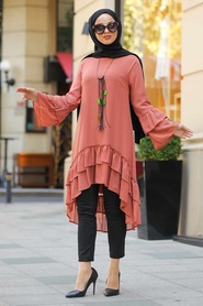 Terra Cotta Hijab Tunic 39260KRMT - Thumbnail