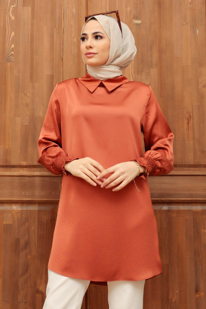 Terra Cotto Hijab Tunic 56860KRMT - 1