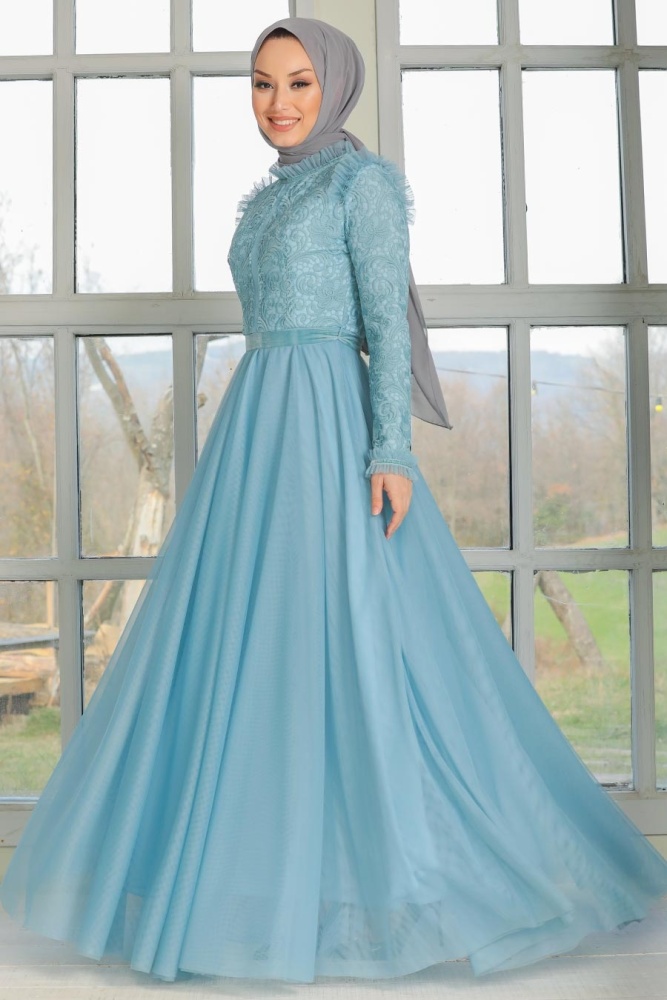 ​Tesettür Abiye Elbise - Robe de soirée islamique pour bébé Mavis 32670BM - 1