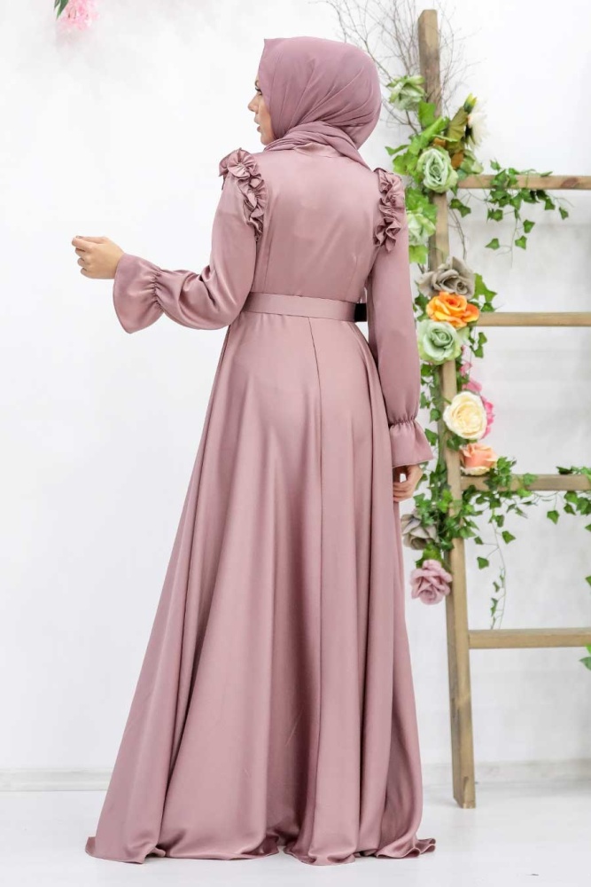 Tesettür Abiye Elbise - Robe de soirée Powder Hijab 27240PD - 2