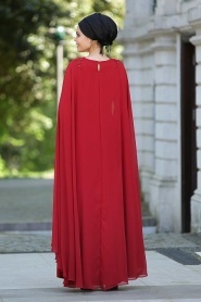 Kırmızı Tesettür Abiye Elbise 2138K - Thumbnail
