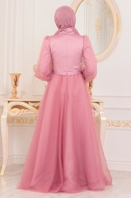 Tesettürlü Abiye Elbise -Dried Rose Islamic Clothing Evening Dress 40460GK - Thumbnail