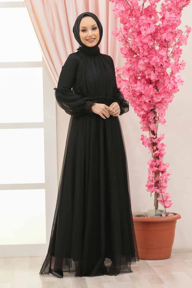 Tesettürlü Abiye Elbise -Robe de Soirée Damson Hijab 5478MU - 1