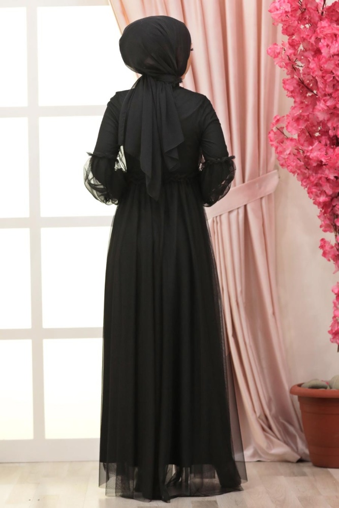 Tesettürlü Abiye Elbise -Robe de Soirée Damson Hijab 5478MU - 4