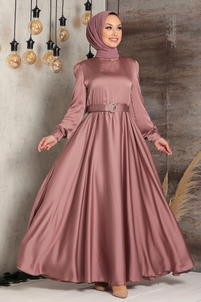 Tesettürlü Abiye Elbise - Robe de soirée Hijab 2570GK - 1
