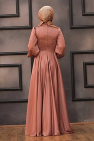 Tesettürlü Abiye Elbise -Robe de soirée Tile Hijab 22150KRMT - Thumbnail