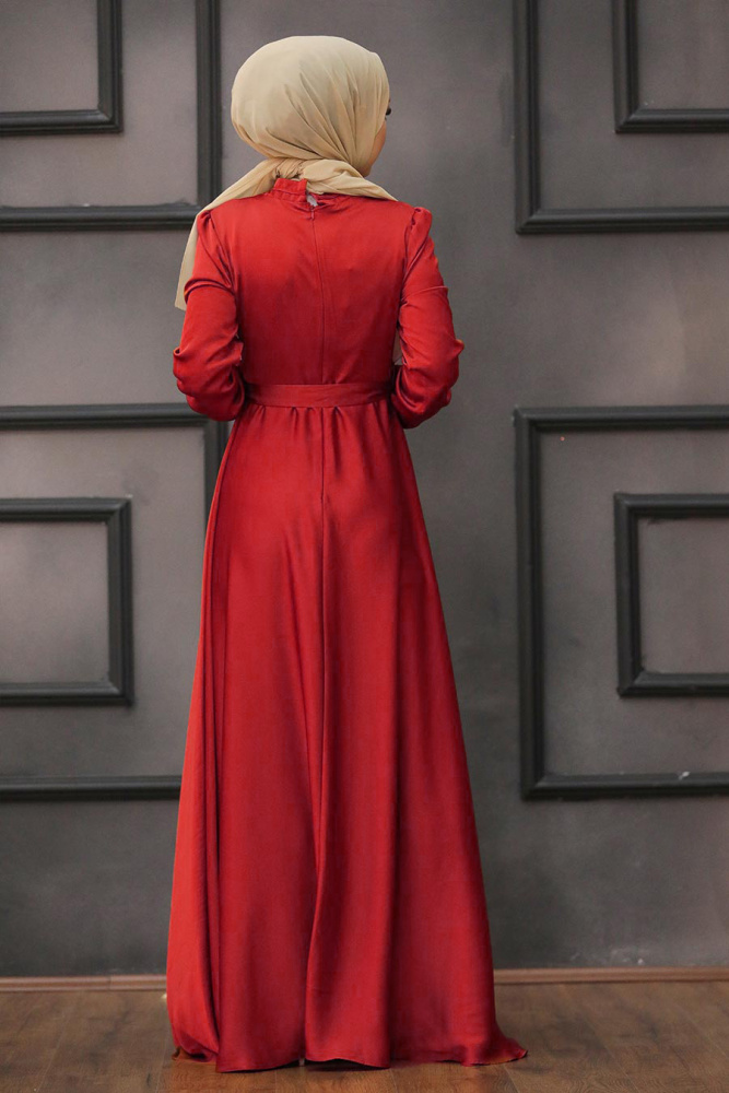 Tesettürlü Abiye Elbise -Robe de soirée Tile Hijab 25130KRMT - 2