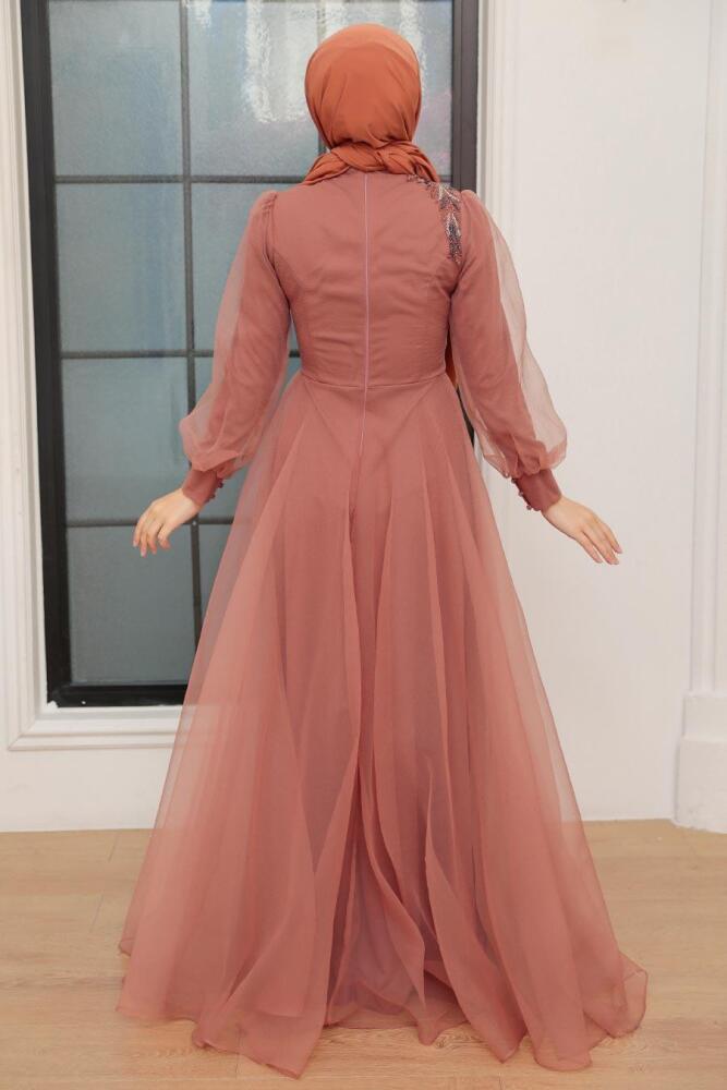 Tesettürlü Abiye Elbise - Tuile Hijab Robe de Soirée 22551KRMT - 2