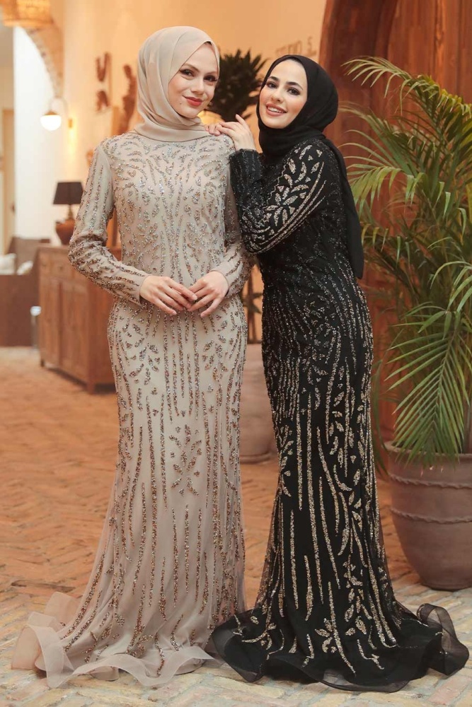 Tesettürlü Abiye Elbise - Vison Vêtements Islamiques Robe de Soirée 820V - 6