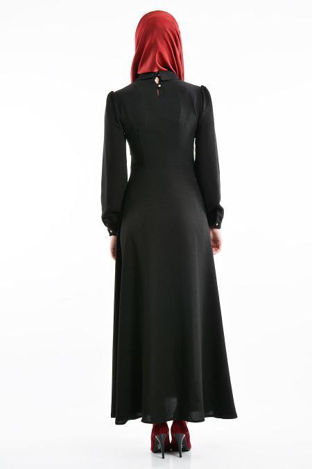 TRN Collection - Black Hijab Dress 625S - 3