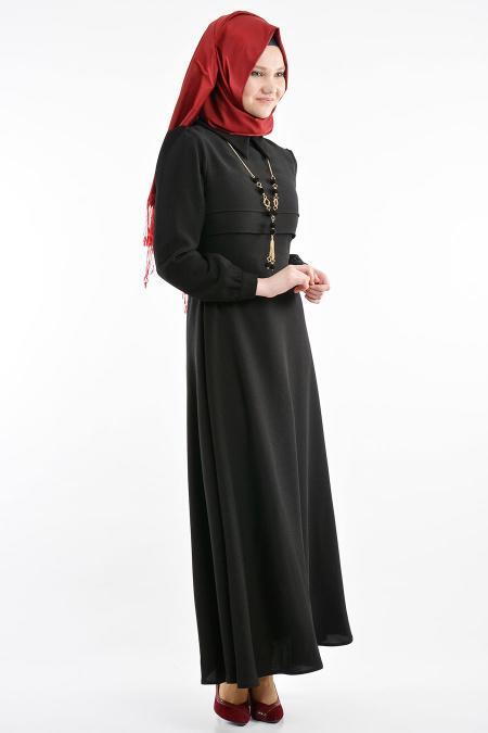 TRN Collection - Black Hijab Dress 625S - 2