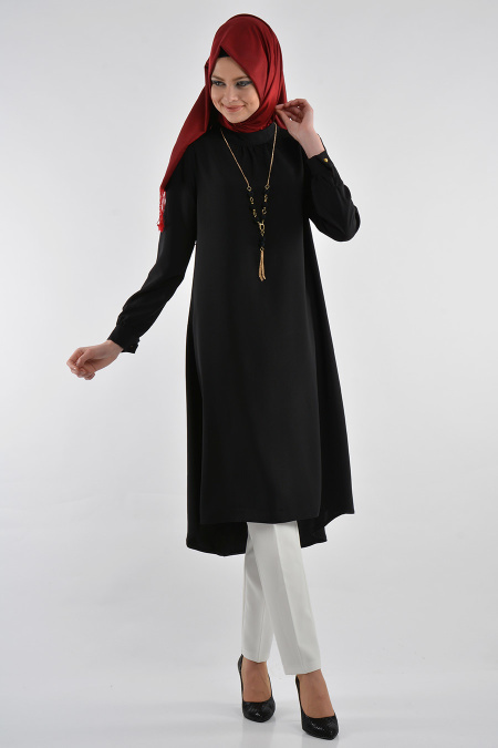 TRN Collection - Black Hijab Tunic 636S
