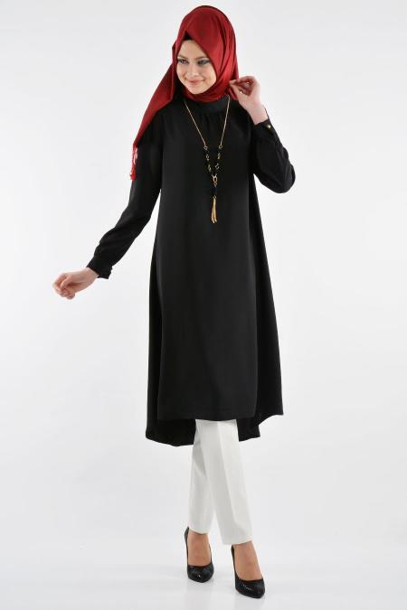 TRN Collection - Black Hijab Tunic 636S - 2