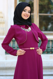TRN Collection - Fuchsia Hijab Dress 622F - Thumbnail