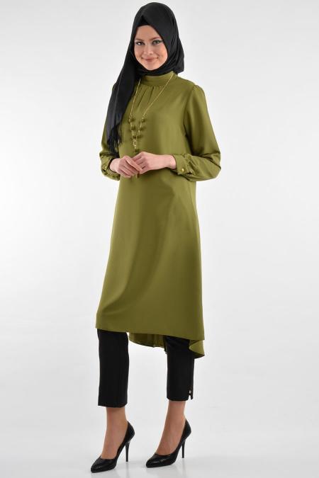 TRN Collection - Green Hijab Tunic 636Y - 2