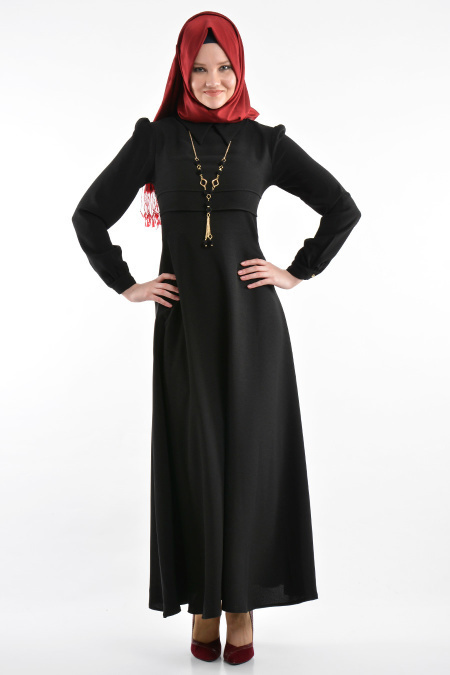 TRN Collection - Kolyeli Siyah Elbise