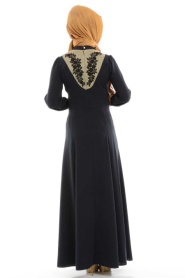 TRN Collection - Lace Detailed Navy Blue Dress - Thumbnail