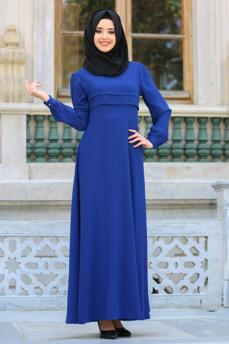 TRN Collection - Sax Blue Hijab Dress 625SX