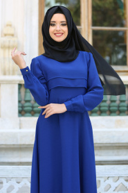 TRN Collection - Sax Blue Hijab Dress 625SX - Thumbnail