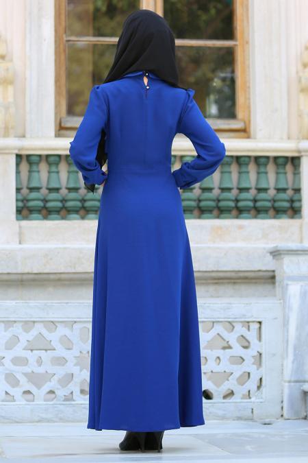 TRN Collection - Sax Blue Hijab Dress 625SX - 3