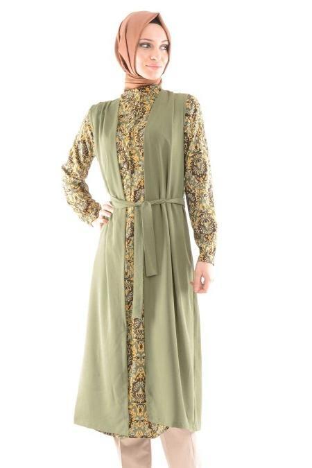 TRN Collection - Yelekli Haki Tunik - 2