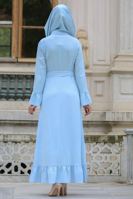 Tuay - Baby Blue Hijab Dress 2452BM - 3