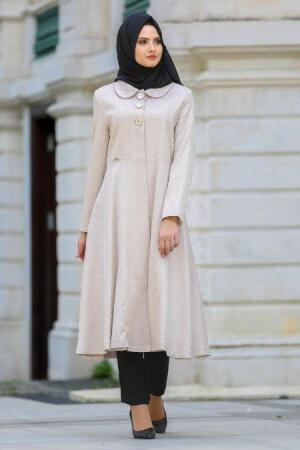 Tuay - Beige Hijab Coat 70050BEJ - 1