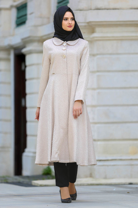Tuay - Beige Hijab Coat 70050BEJ