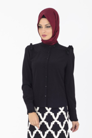 Tuay - Black Hijab Blouse 1782S - Thumbnail