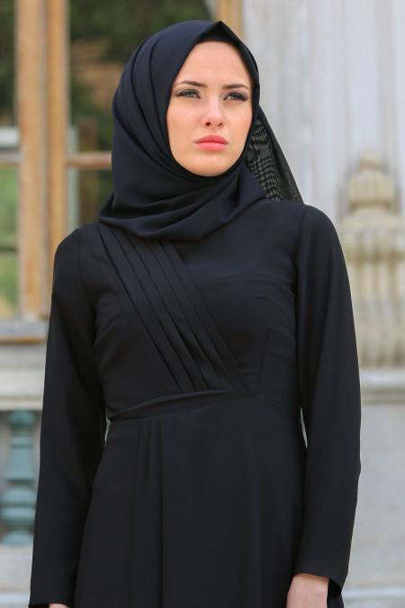 Tuay - Black Hijab Dress 2334S - 2