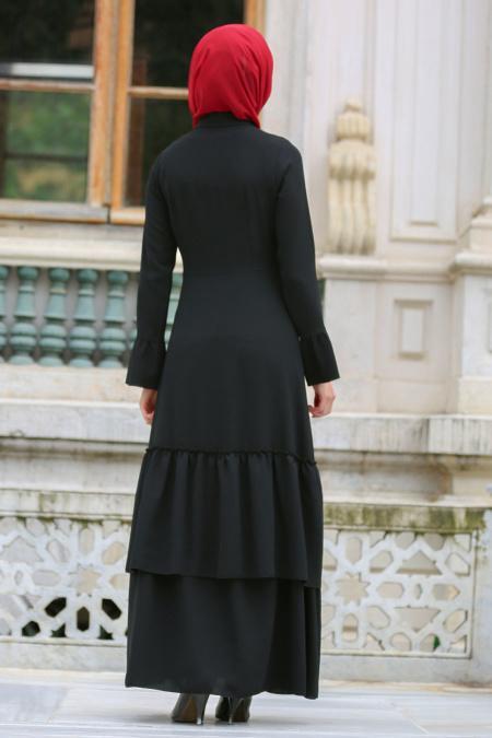 Tuay - Black Hijab Dress 2451S - 3