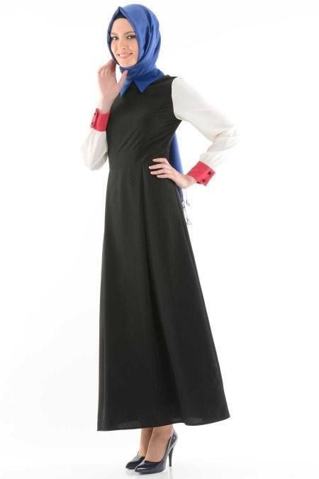 Tuay - Black-Sax Blue Hijab Vest 1661SSX - 2