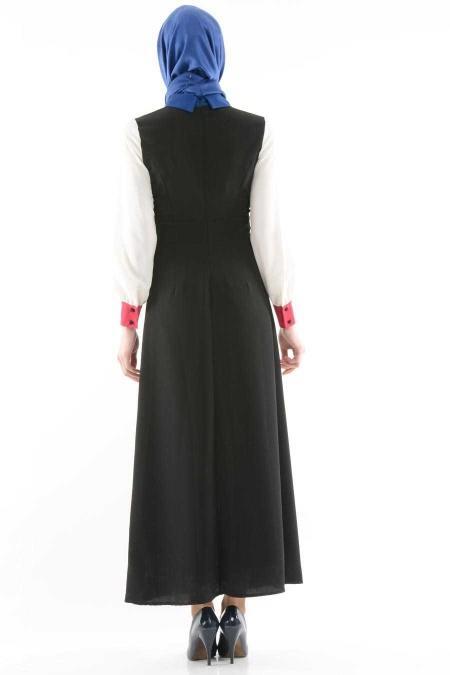 Tuay - Black-Sax Blue Hijab Vest 1661SSX - 3