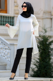 Tuay - Ecru Hijab Tunic 2602E - Thumbnail