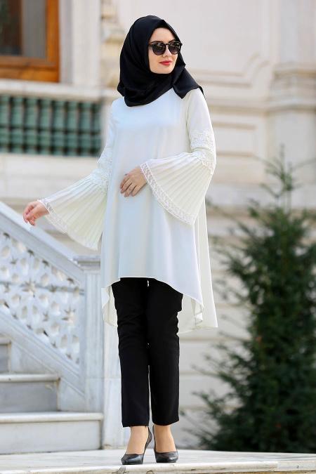 Tuay - Ecru Hijab Tunic 2602E - 2