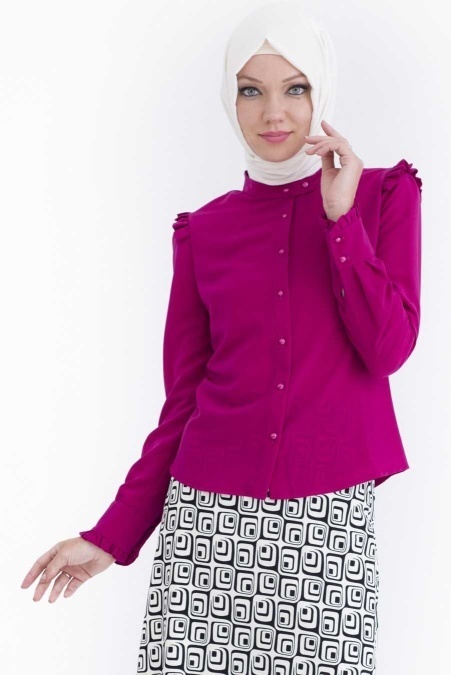 Tuay - Fuchsia Hijab Blouse 1782F