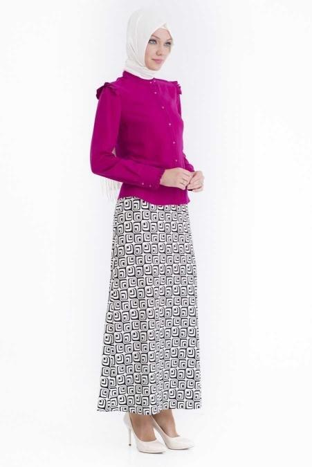 Tuay - Fuchsia Hijab Blouse 1782F - 2