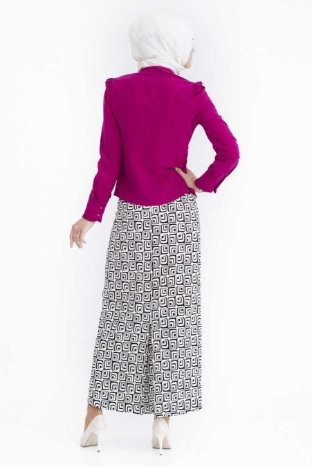 Tuay - Fuchsia Hijab Blouse 1782F - 3