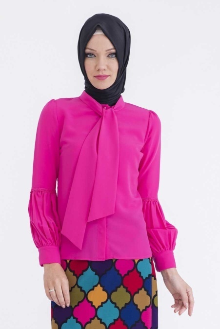 Tuay - Fuchsia Hijab Blouse 1791F
