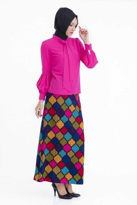 Tuay - Fuchsia Hijab Blouse 1791F - 2