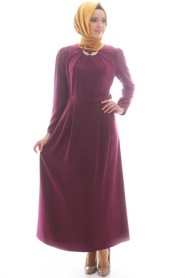 Tuay - Fuchsia Hijab Dress 1422F - Thumbnail