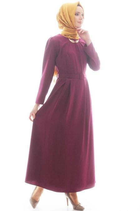 Tuay - Fuchsia Hijab Dress 1422F - 2