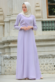 Tuay - Lila Hijab Dress 2334LILA - Thumbnail