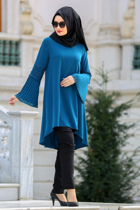 Tuay - Petrol Blue Hijab Tunic 2602PM